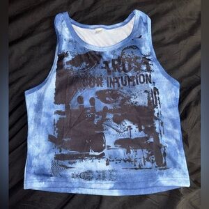 Blue Graphic Tank Top